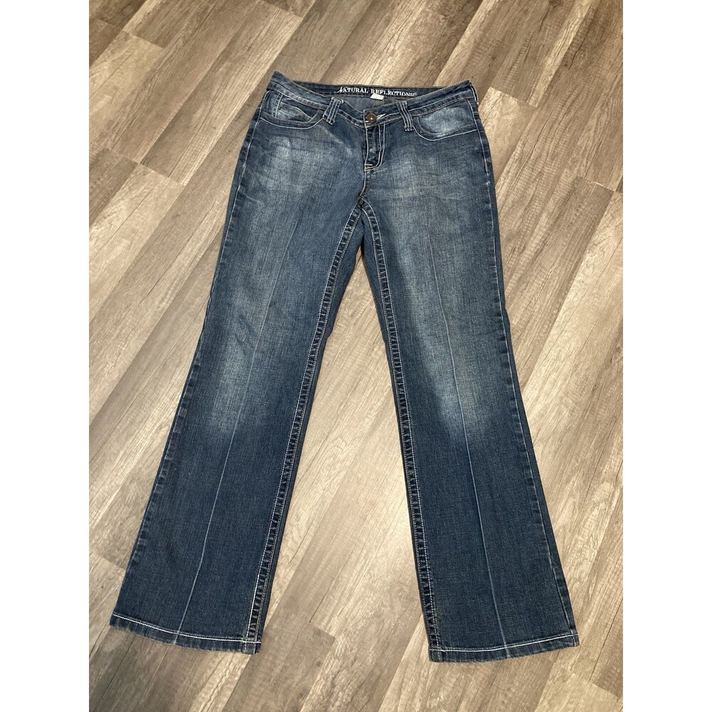 Natural Reflections Bootcut Denim Blue Jeans Flip Pocket Low Rise Size 8